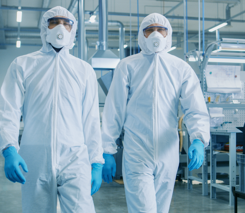 Wolfspeed Operators walking through the facility in North Carolina